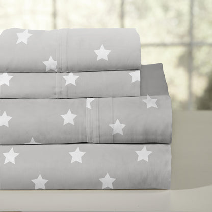 Pointehaven Combed Cotton Percale Crisp Breathable Solid or Printed Sheet Set