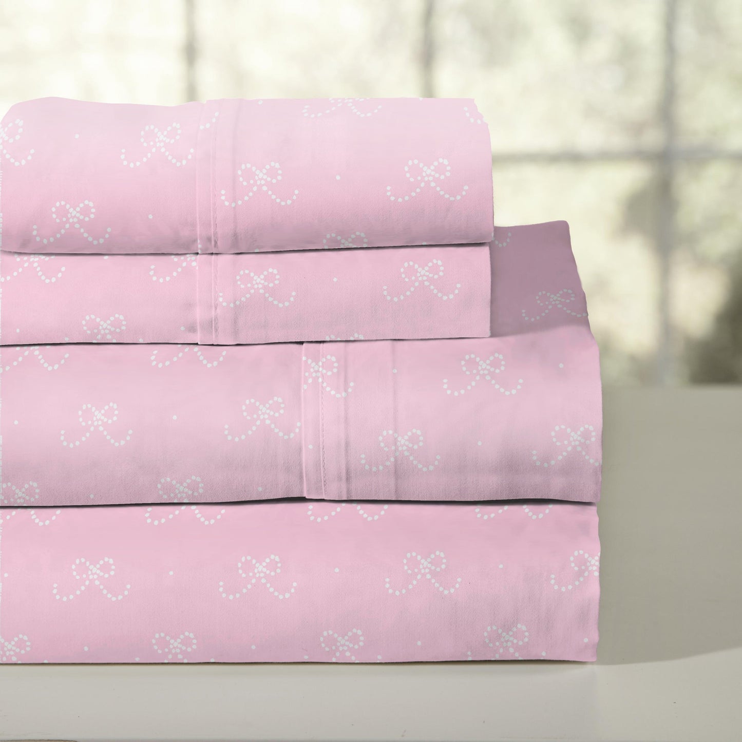 Pointehaven Combed Cotton Percale Crisp Breathable Solid or Printed Sheet Set