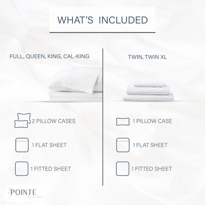 Pointehaven Long Staple Cotton Extra Deep Pocket 400 Thread Count Bed Sheet Set