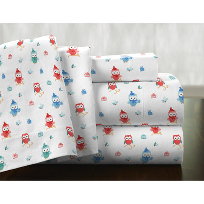 Pointehaven 175 GSM Cotton Flannel Bed Sheet Set with Oversized Sheets