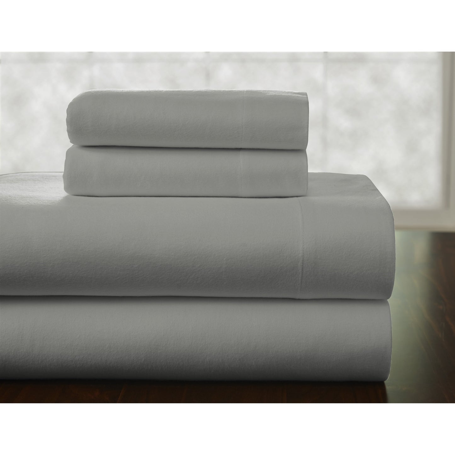 Pointehaven 175 GSM Cotton Flannel Bed Sheet Set with Oversized Sheets