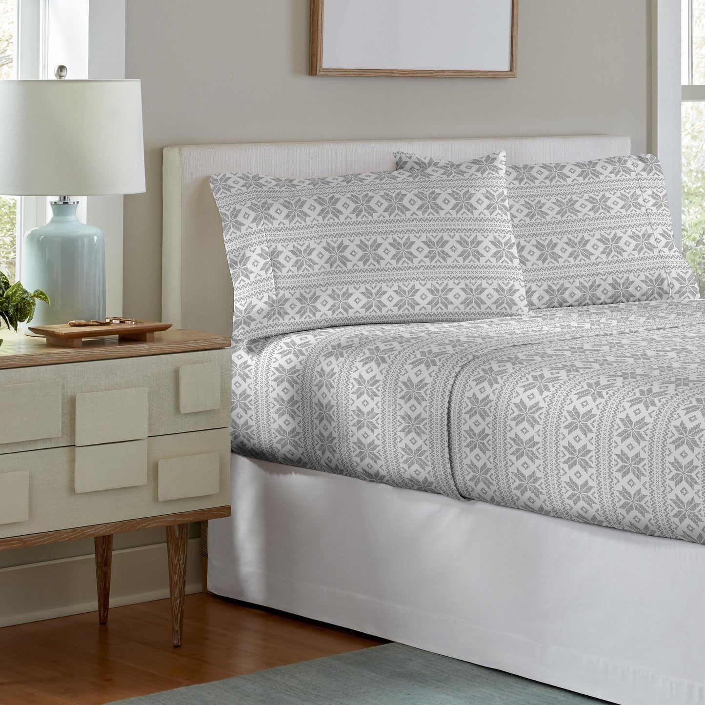 Pointehaven 175 GSM Cotton Flannel Bed Sheet Set with Oversized Sheets