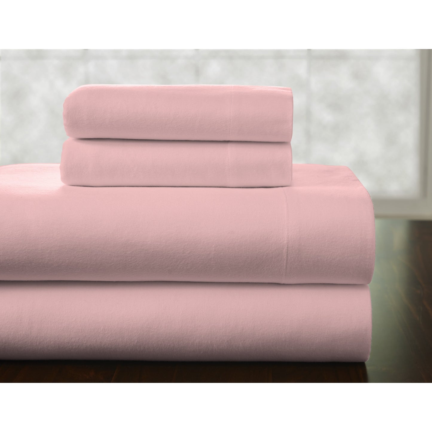 Pointehaven 175 GSM Cotton Flannel Bed Sheet Set with Oversized Sheets