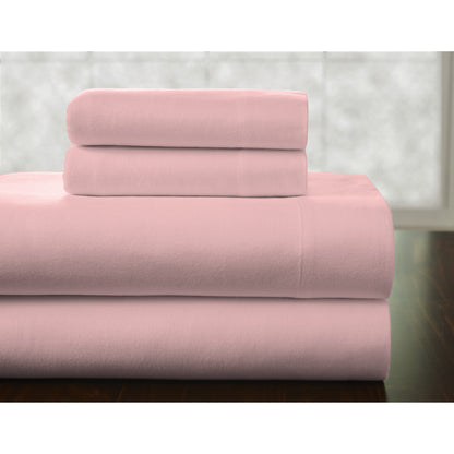 Pointehaven 175 GSM Cotton Flannel Bed Sheet Set with Oversized Sheets