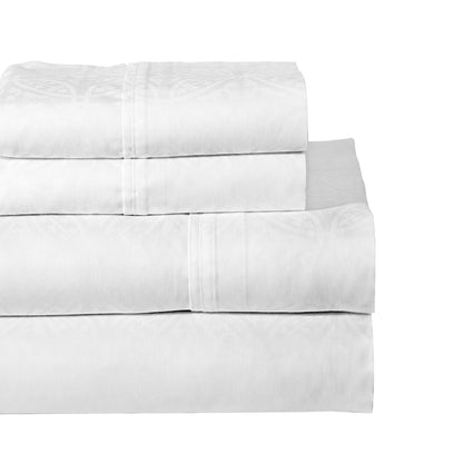Pointehaven 300 Thread Count Combed Cotton Tone-on-Tone Printed Bed Sheet Set
