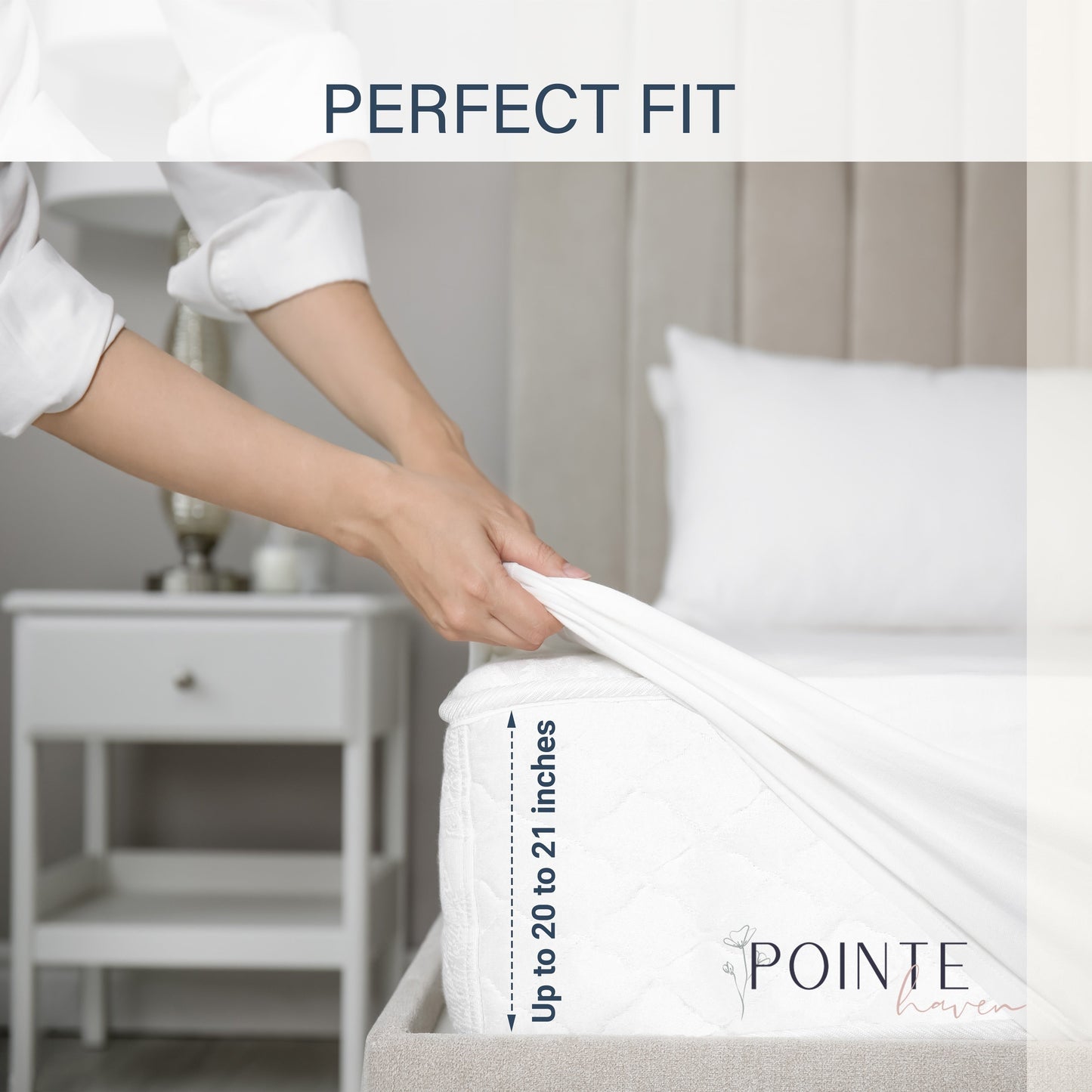 Pointehaven 525 Thread Count Long Staple Soft Cotton Oversized Sheet Sets
