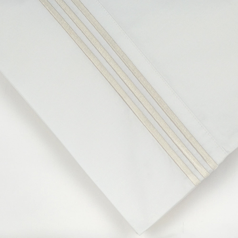 Pointehaven Long Staple Cotton Embroidered Percale Oversized Percale Cooling 4 pc Sheet Set