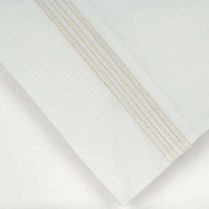 Pointehaven Long Staple Cotton Embroidered Percale Oversized Percale Cooling 4 pc Sheet Set