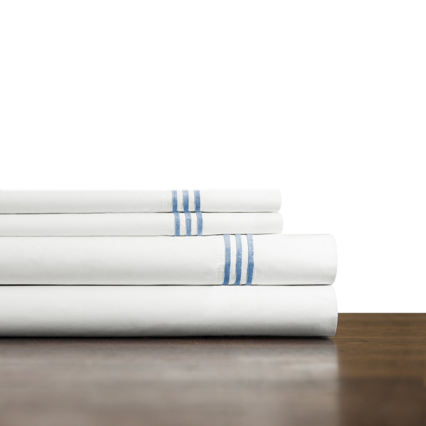 Pointehaven Long Staple Cotton Embroidered Percale Oversized Percale Cooling 4 pc Sheet Set