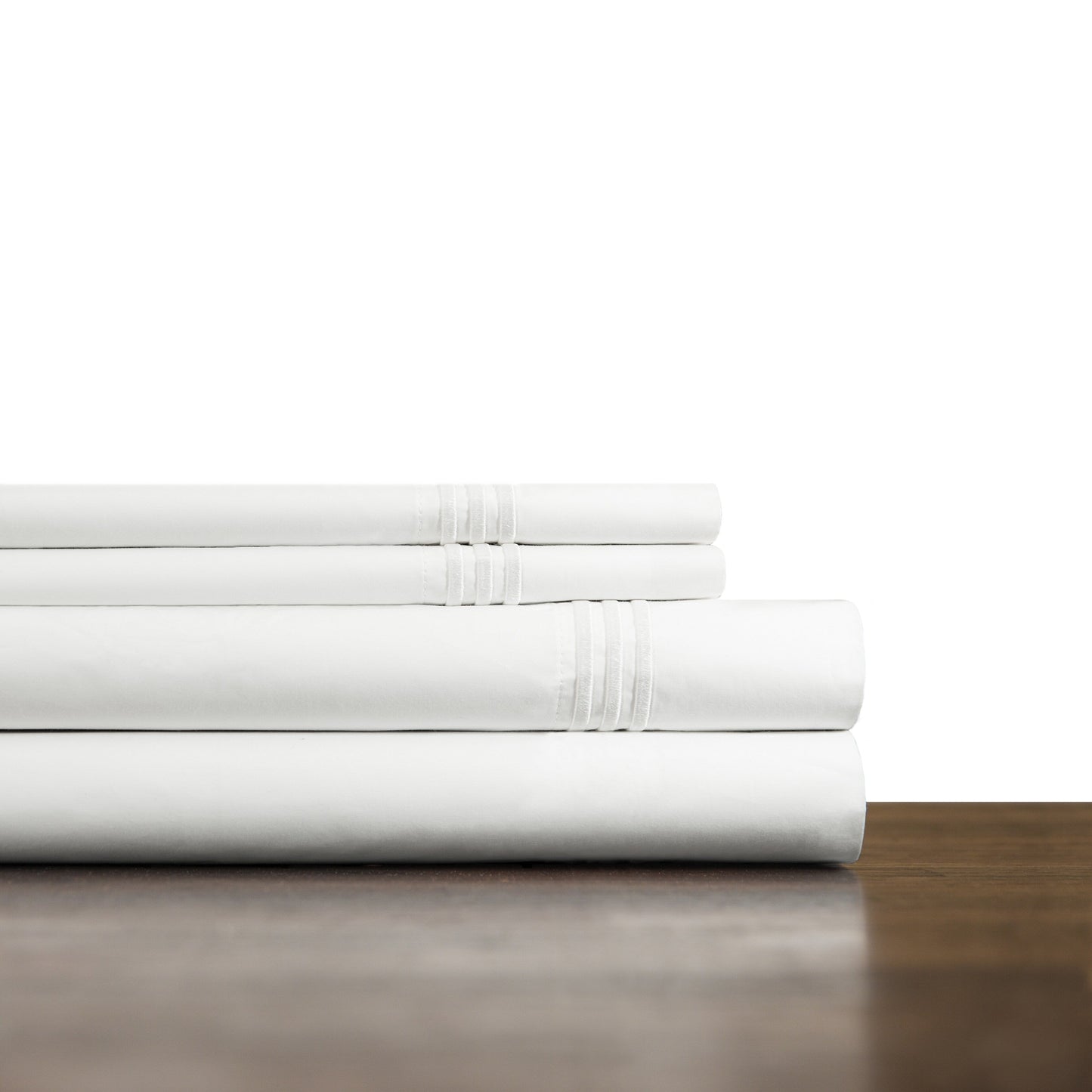 Pointehaven Long Staple Cotton Embroidered Percale Oversized Percale Cooling 4 pc Sheet Set