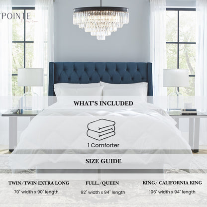 Pointehaven Luxury sized 240TC Down Alternative 100% Cotton Percale Breathable Comforter