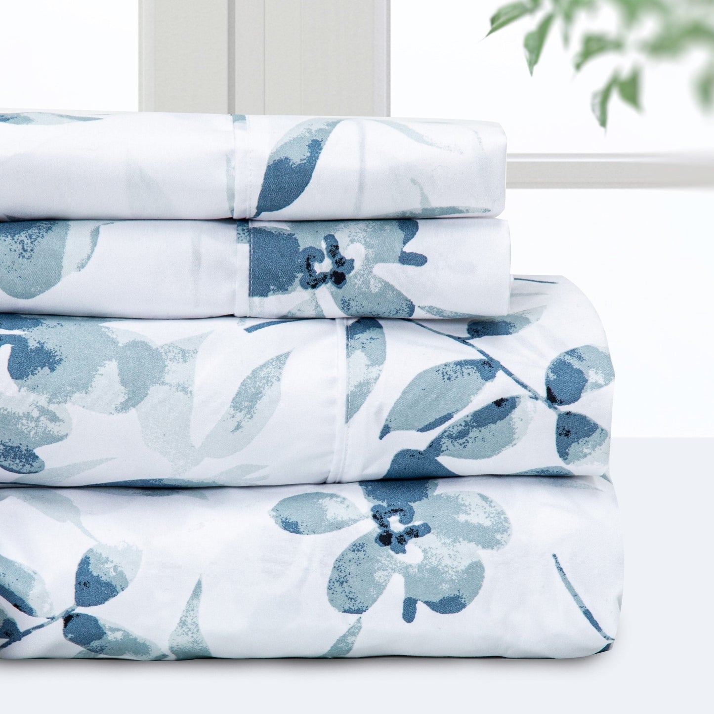 Pointehaven Microfiber Printed and Solid Luxury sized Sheet Set