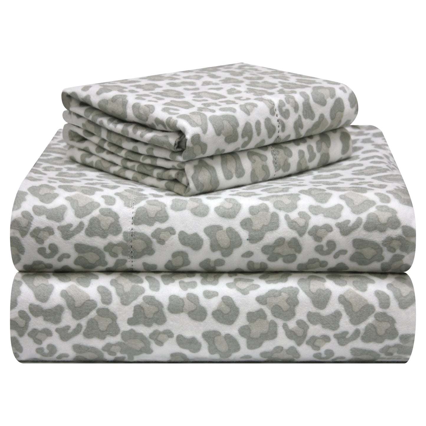 Pointehaven Printed Cotton Flannel Hemstitch Deep Pocket Bed Sheet Set
