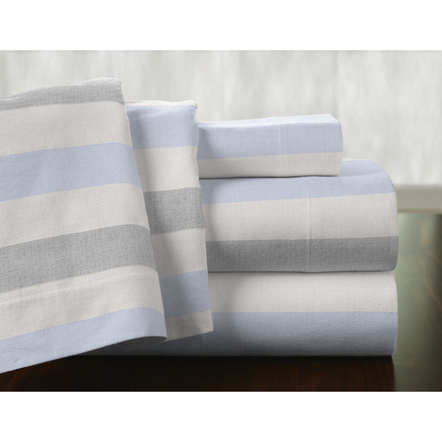 Pointehaven Superior Weight Cotton Deep Pocket Flannel Bed Sheet Set