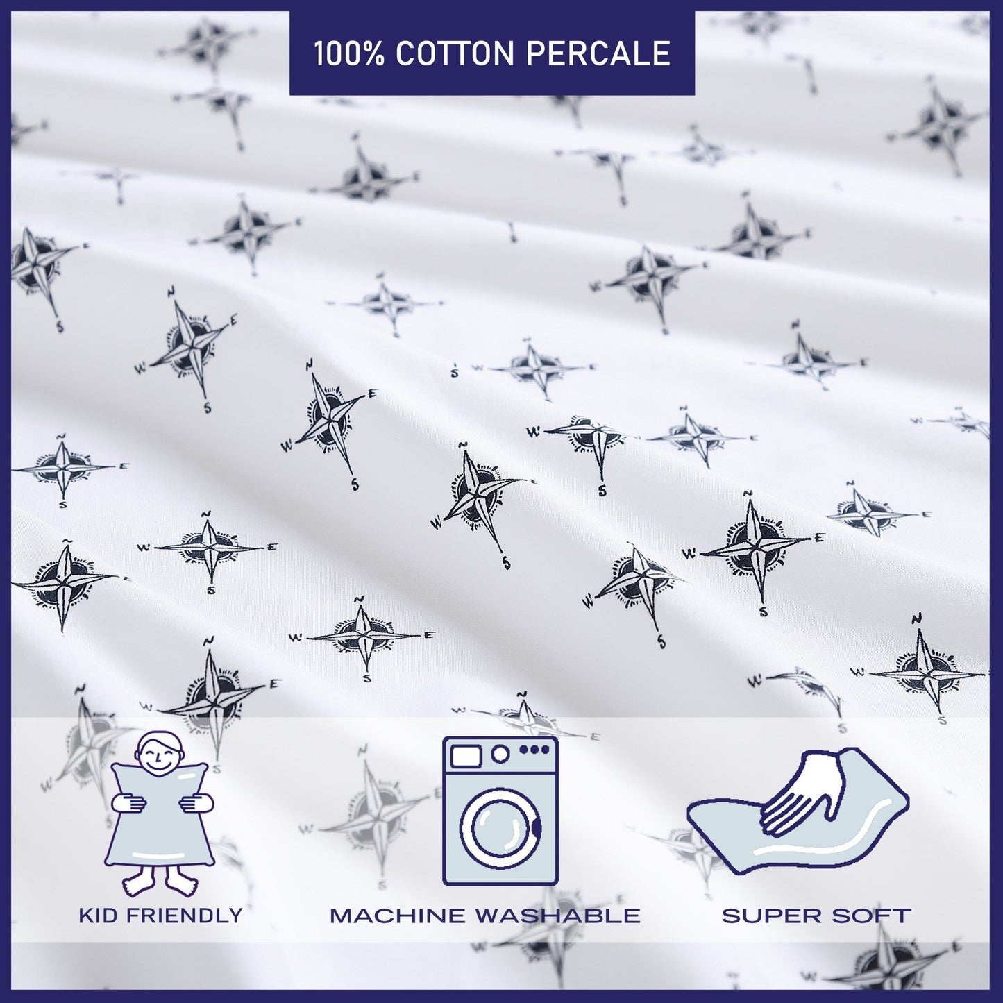 Poppy & Fritz Kids Printed Percale Cotton Sheet Sets