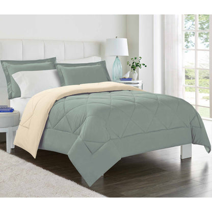 Swift Home Reversible Down Alternative Microfiber Bedding Comforter Set