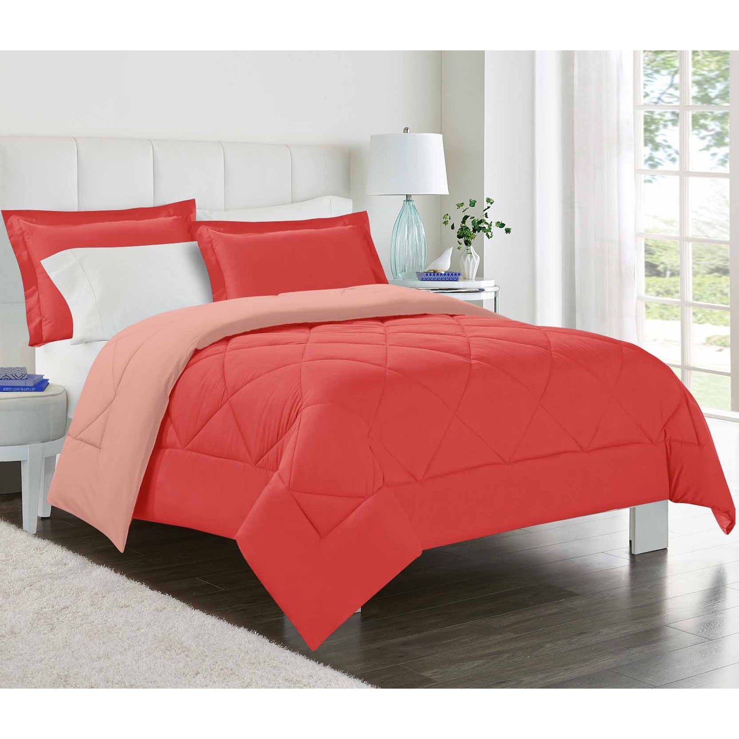 Swift Home Reversible Down Alternative Microfiber Bedding Comforter Set