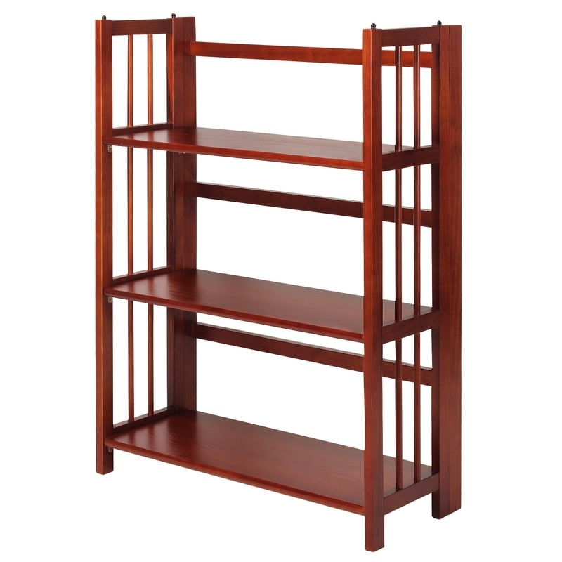 Porch & Den Edgemont 100% Solid Wood Folding Stackable 27.5-inch Bookcase