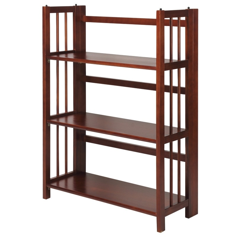 Porch & Den Edgemont 100% Solid Wood Folding Stackable 27.5-inch Bookcase