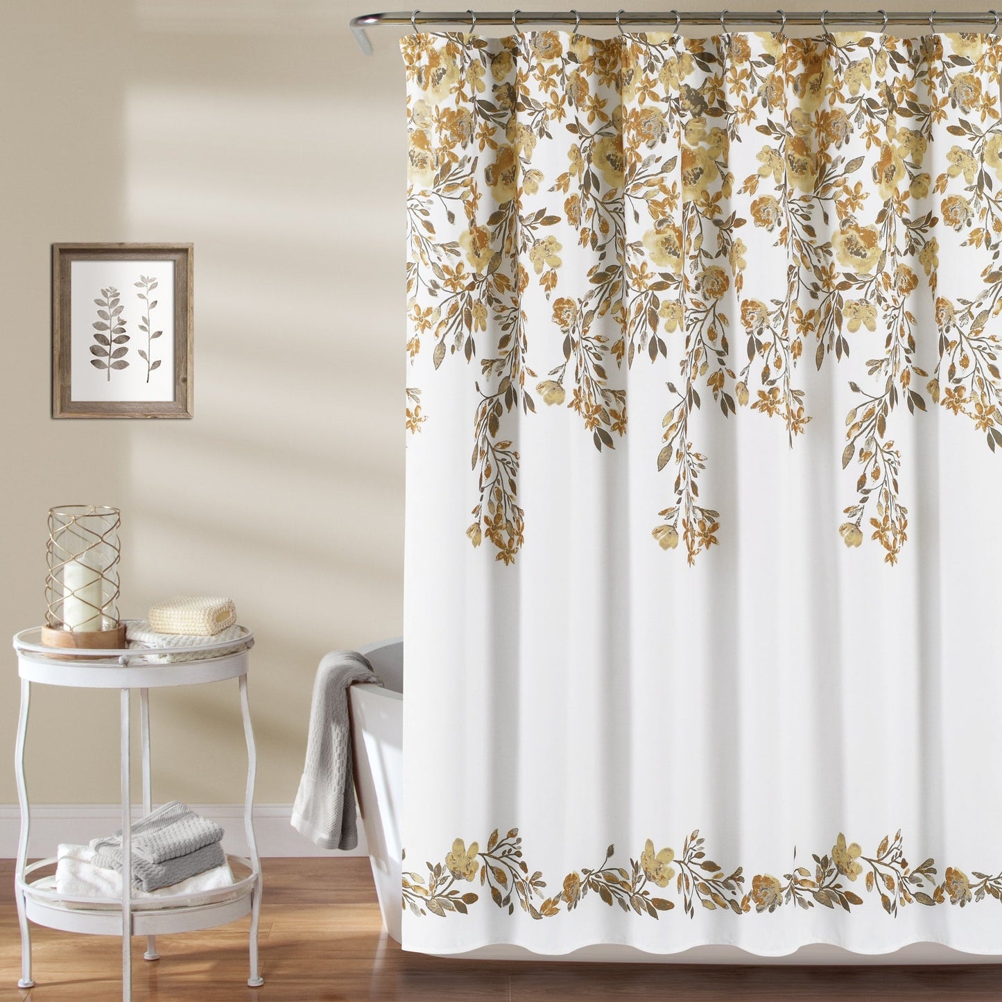 Porch & Den Elcaro Floral Pattern Shower Curtain