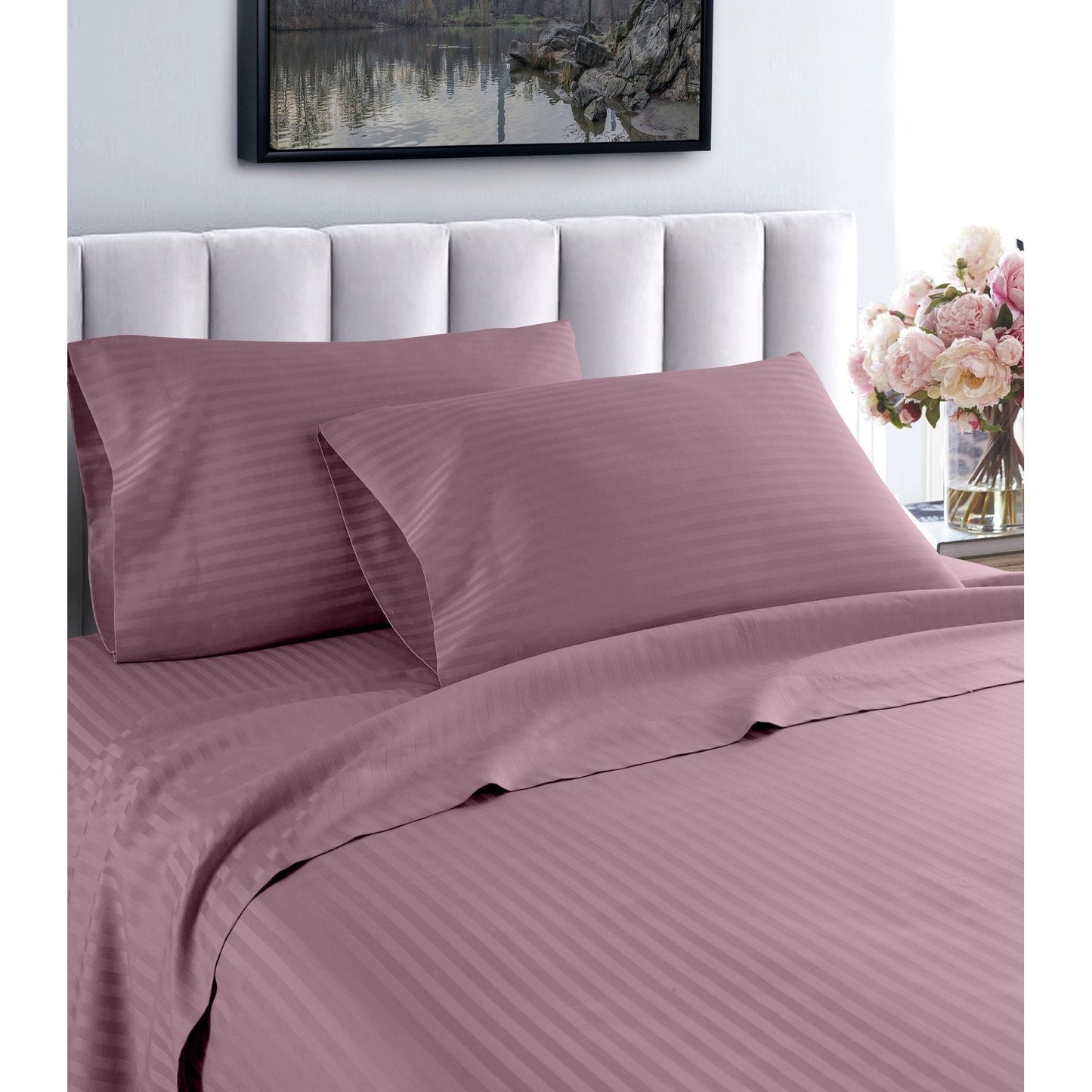 Home Sweet Home Dream Striped 1200 TC Egyptian Cotton Deep Pocket Bed Sheet Set