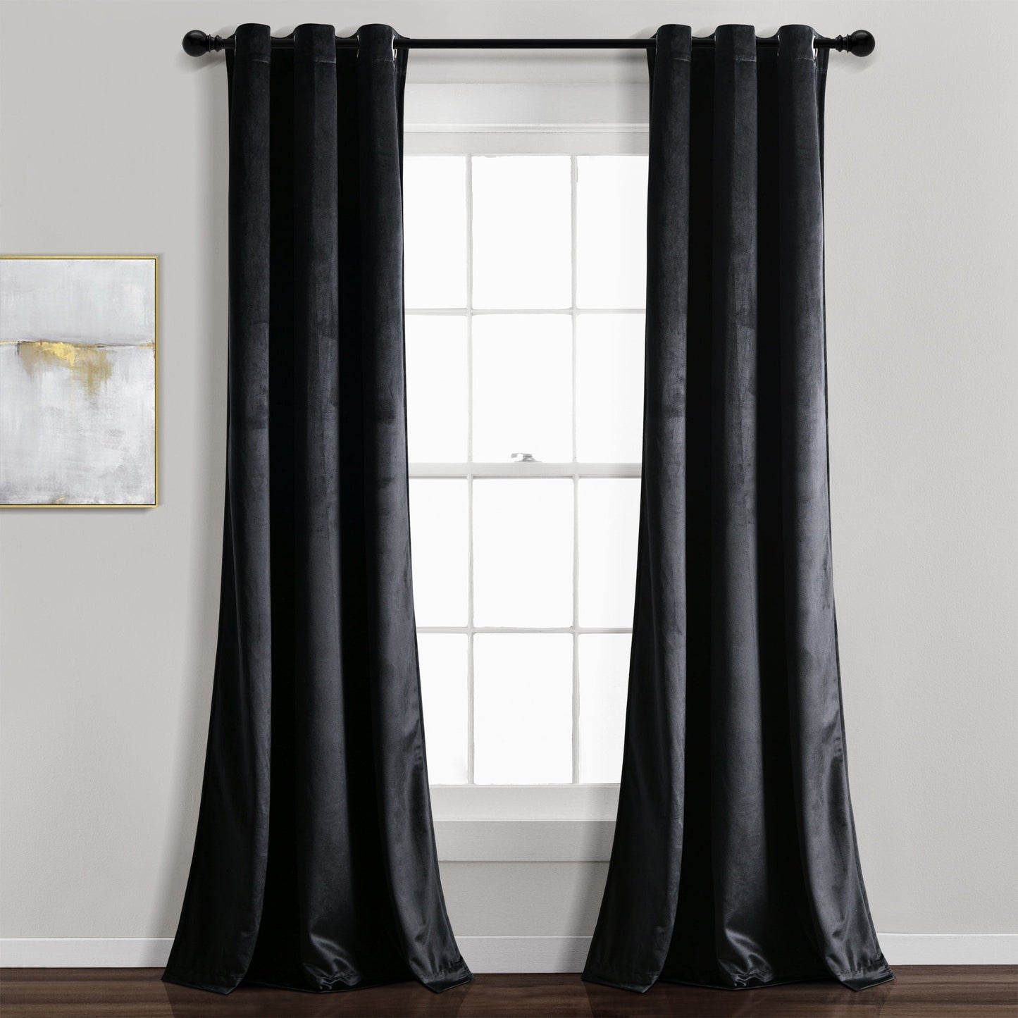 Porch & Den Lapeyrous Velvet Solid Room Darkening Window Curtain Panel Set