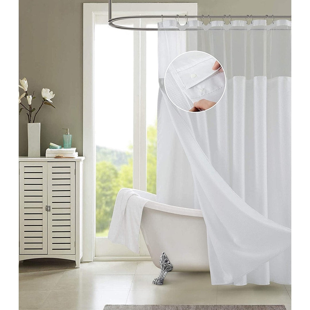 Porch & Den Roycroft Hotel Shower Curtain with Detachable Liner