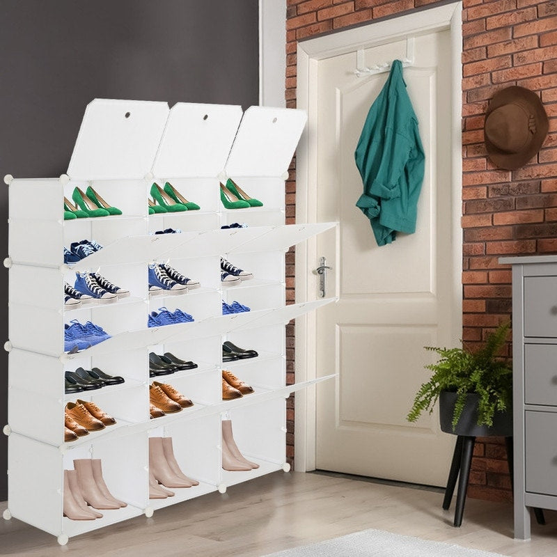 Portable Shoe Rack Organizer 66-72 Pair Tower Shelf Storage Cabinet