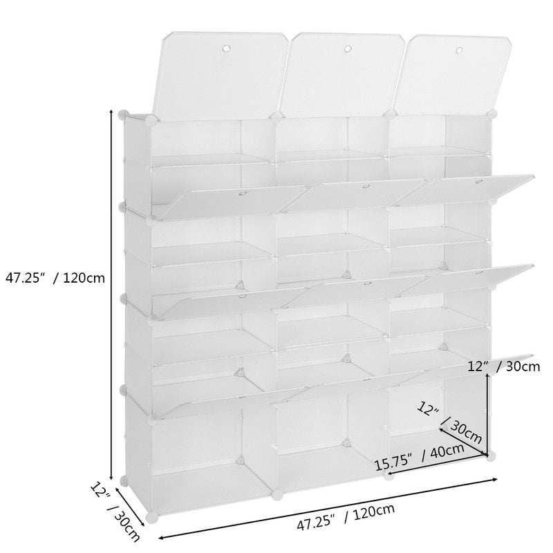 Portable Shoe Rack Organizer 66-72 Pair Tower Shelf Storage Cabinet