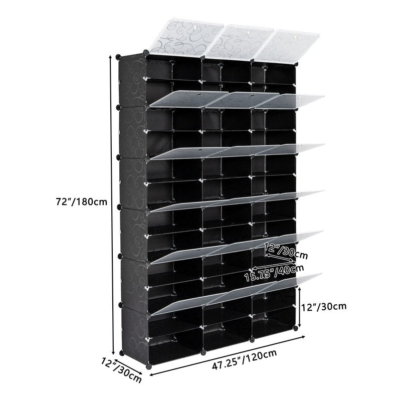 Portable Shoe Rack Organizer 66-72 Pair Tower Shelf Storage Cabinet