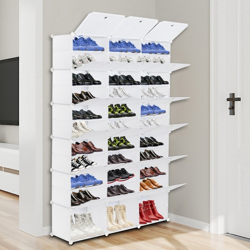 Portable Shoe Rack Organizer 66-72 Pair Tower Shelf Storage Cabinet