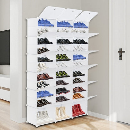 Portable Shoe Rack Organizer 66-72 Pair Tower Shelf Storage Cabinet