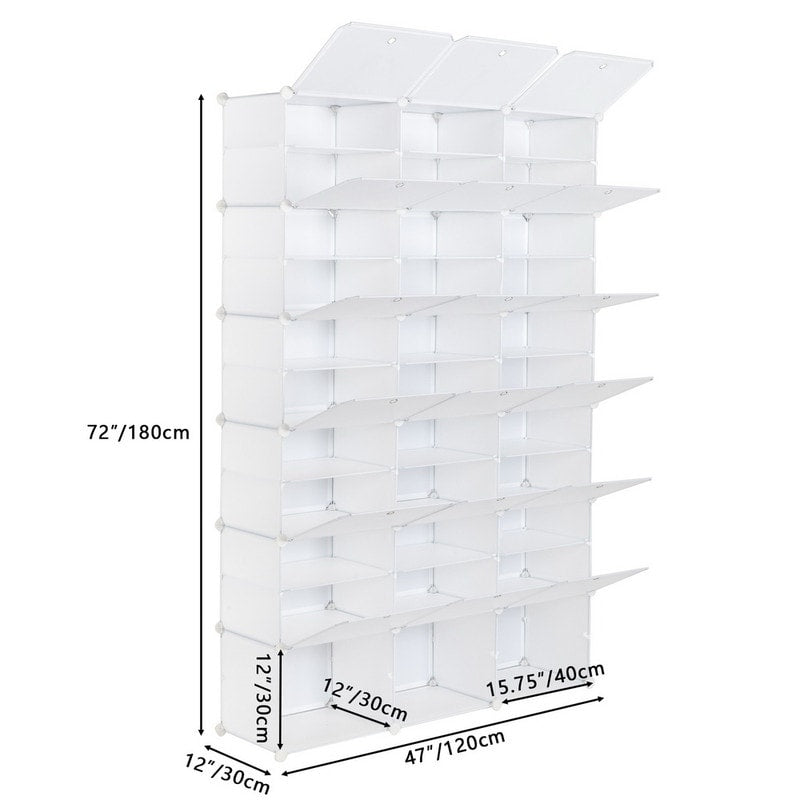 Portable Shoe Rack Organizer 66-72 Pair Tower Shelf Storage Cabinet