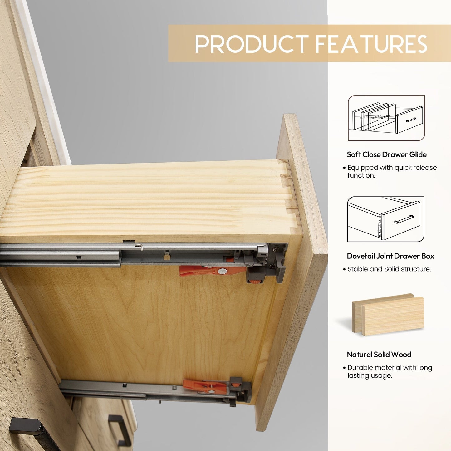 Porto Bath Vanity with White Quartz Stone Top without Mirror