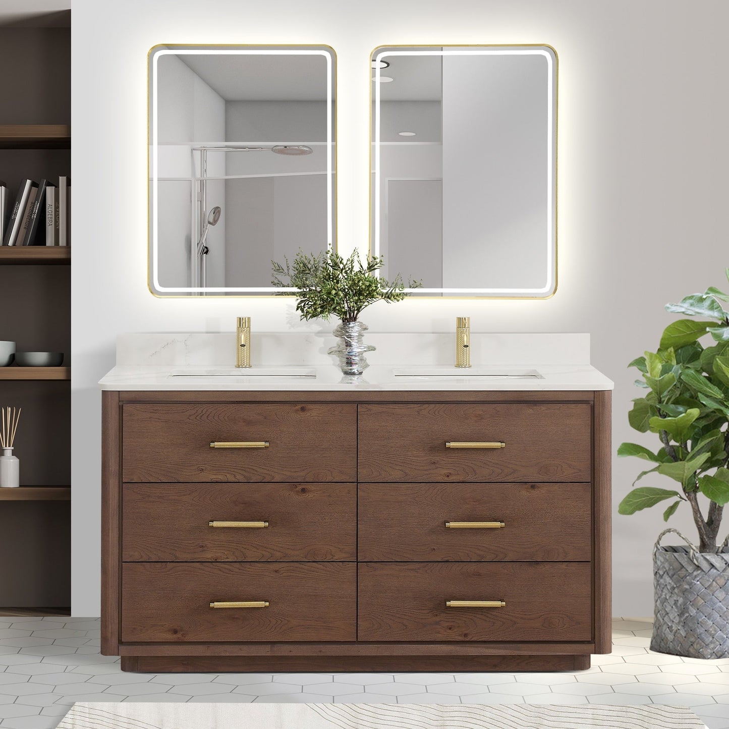 Porto Bath Vanity with White Quartz Stone Top without Mirror