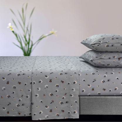 Soft 170-GSM Cotton Flannel Printed Extra Deep Pocket Sheet Set