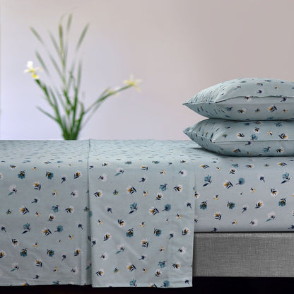 Soft 170-GSM Cotton Flannel Printed Extra Deep Pocket Sheet Set