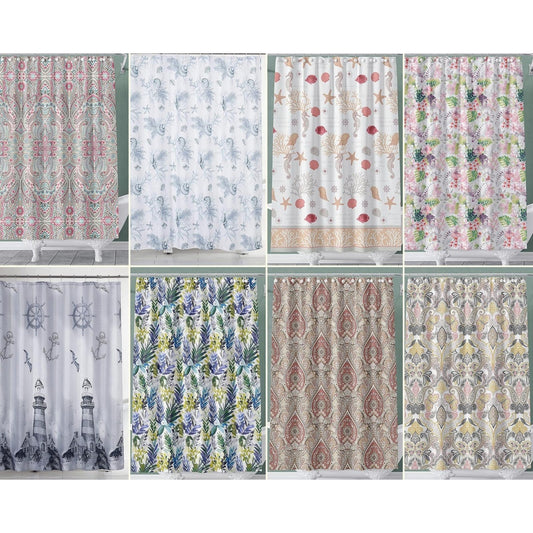 Printed Canvas Shower Curtain Polyester Bathroom Decor Beautiful Colorful Design 70 x 70