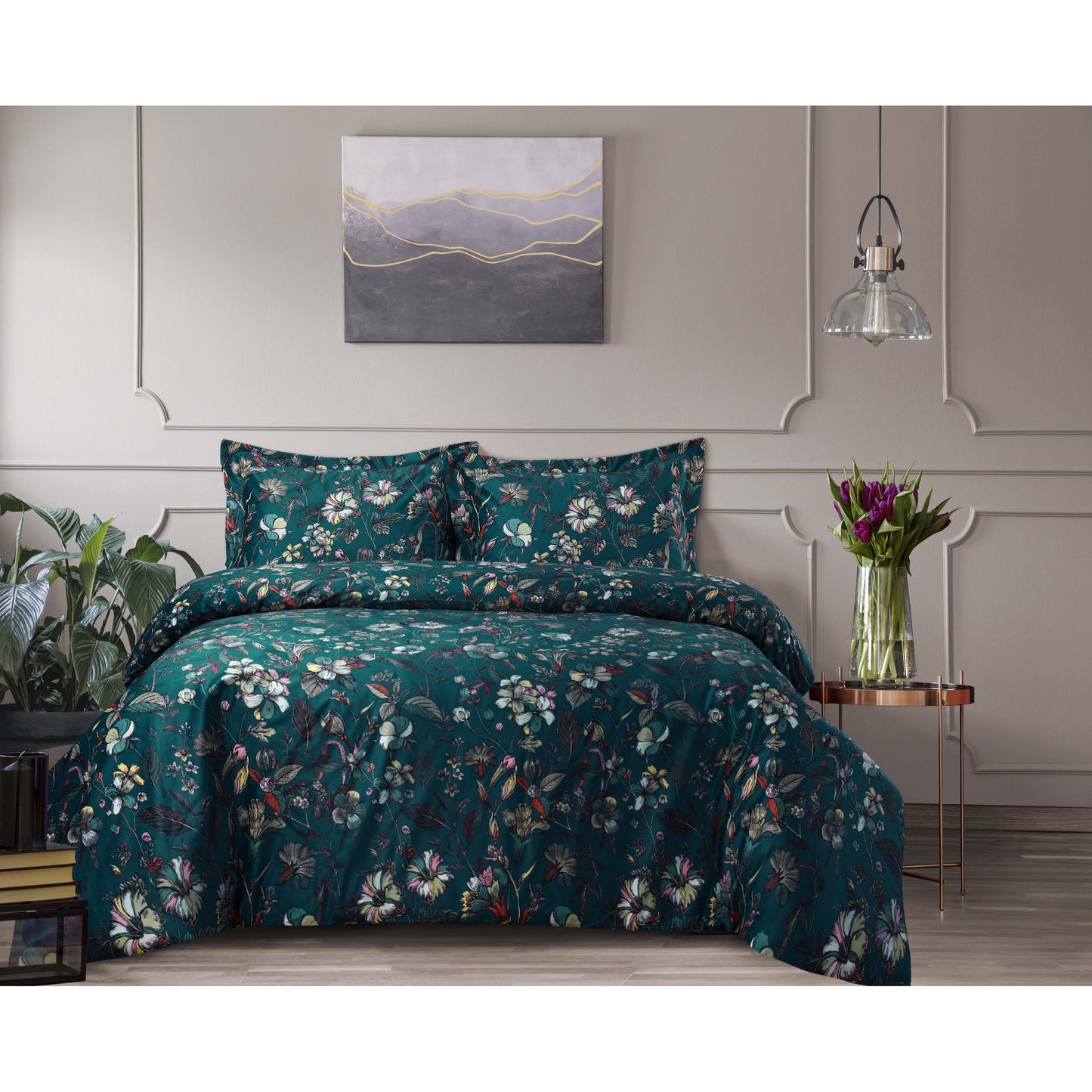 Printed Velvet Oversized Duvet Cover Set
