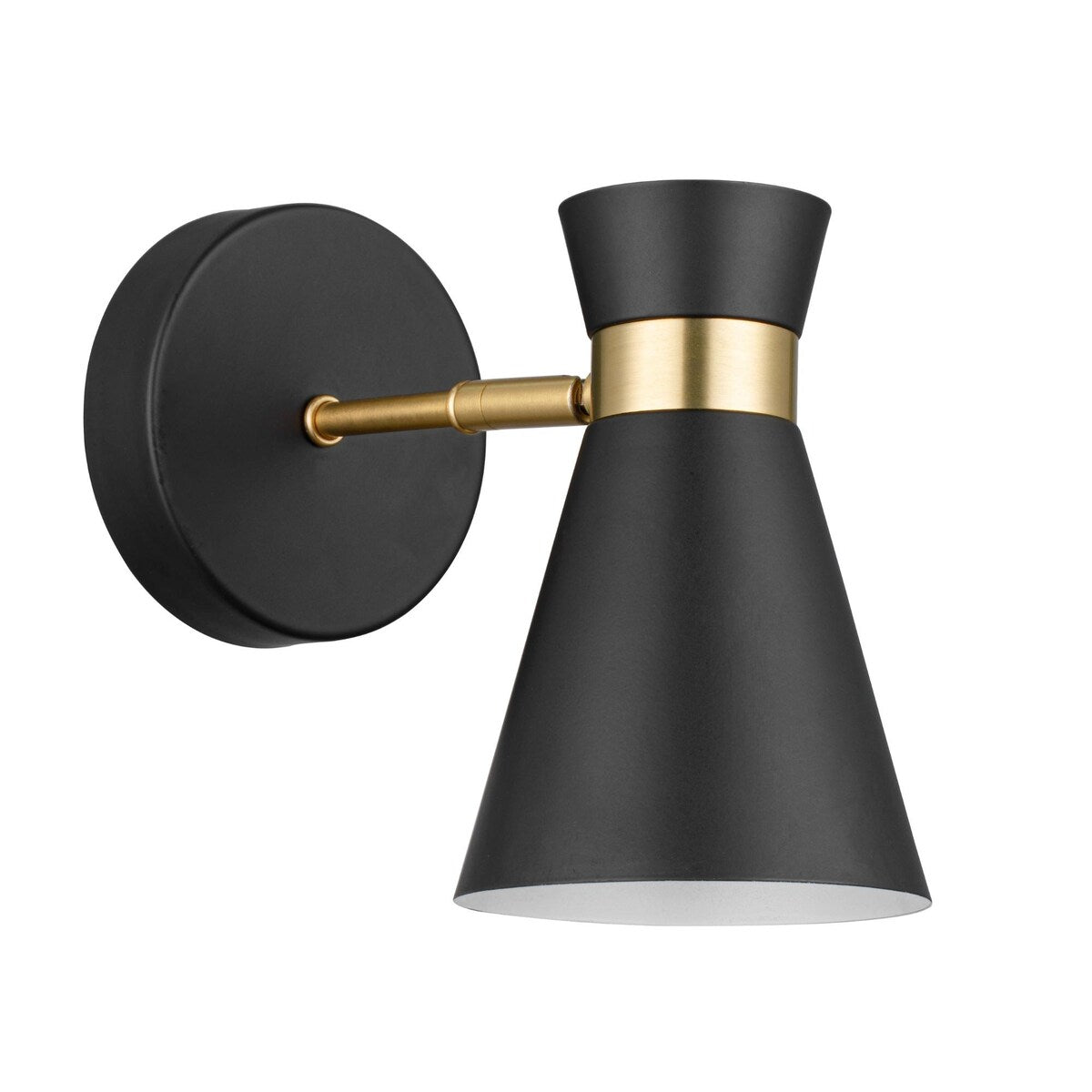 Prominence Home 2-Pack Battery-Operated LED Matte Black Wall Sconce with Brushed Gold Accents