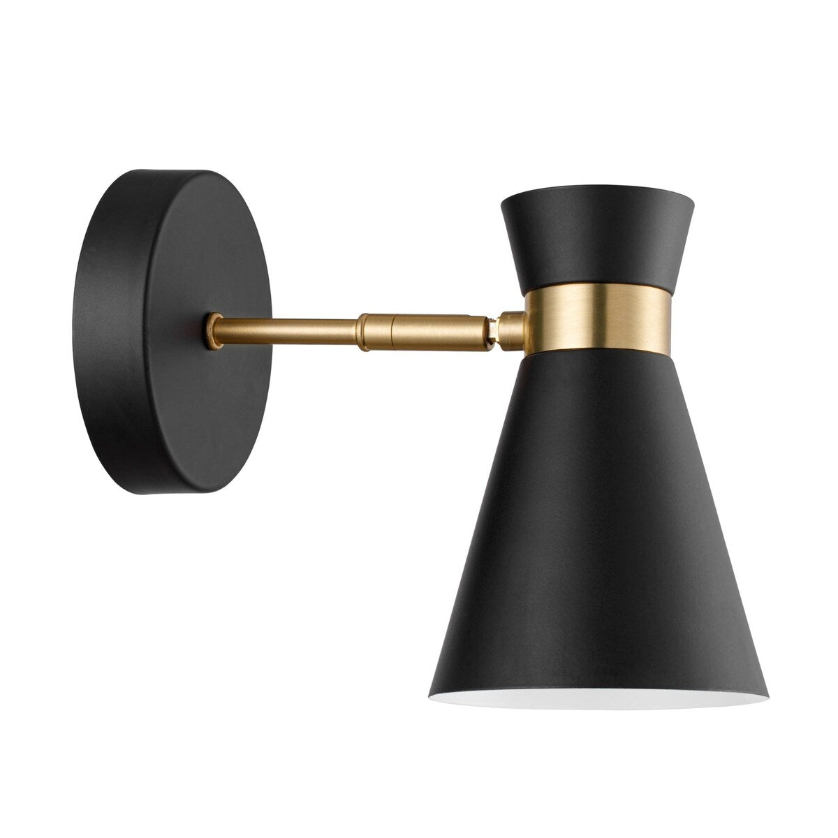 Prominence Home 2-Pack Battery-Operated LED Matte Black Wall Sconce with Brushed Gold Accents