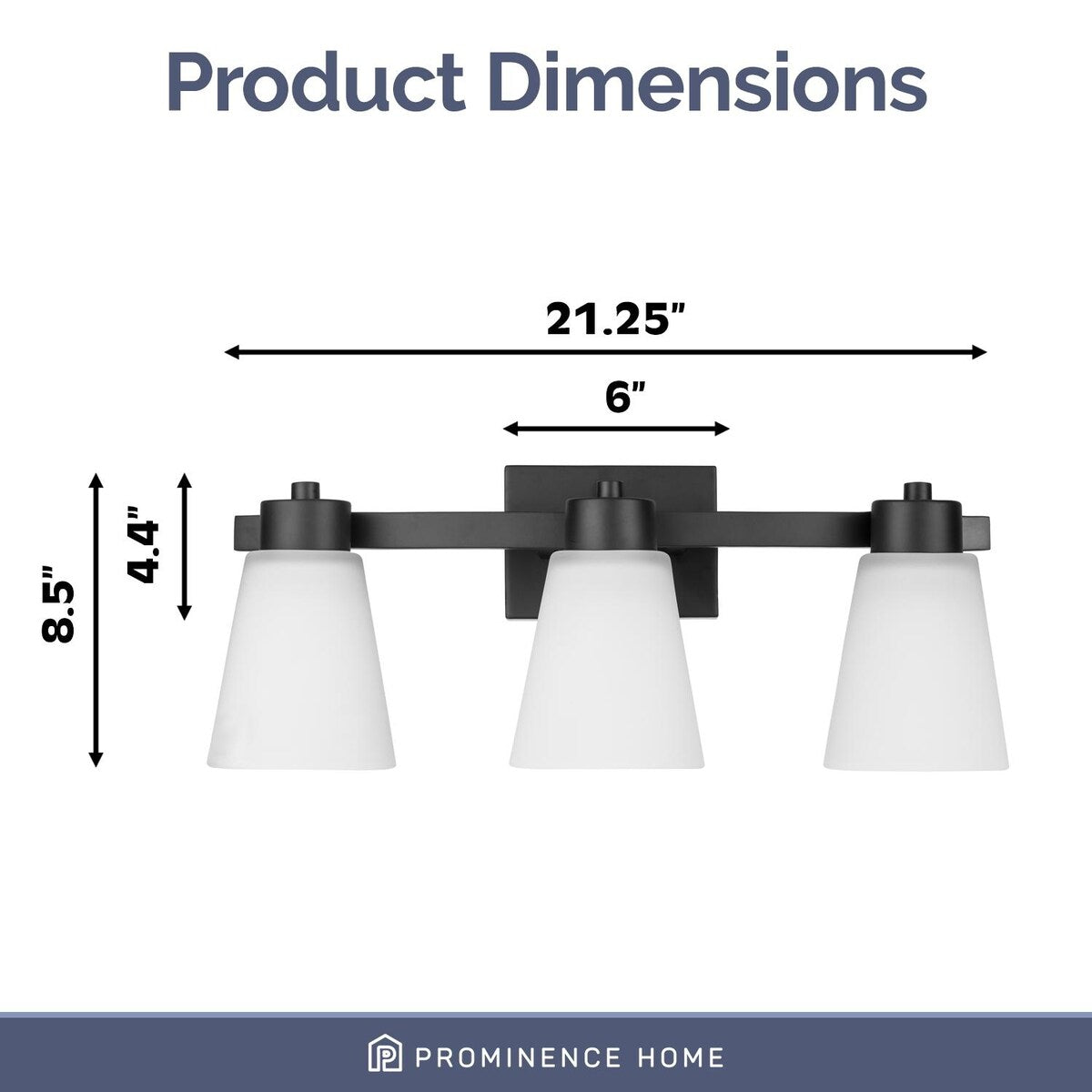 Prominence Home Fairendale, Vanity Light, Matte Black - Matte Black