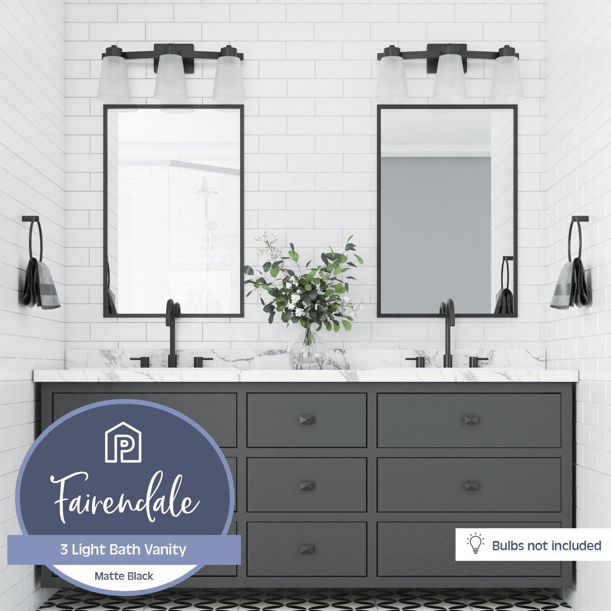 Prominence Home Fairendale, Vanity Light, Matte Black - Matte Black