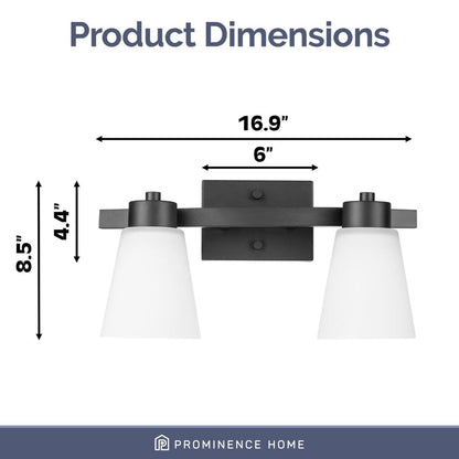 Prominence Home Fairendale, Vanity Light, Matte Black - Matte Black