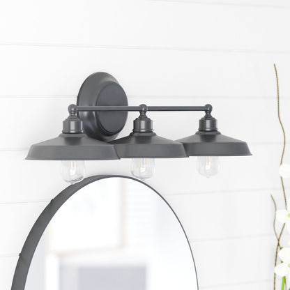 Prominence Home Lyndan, Indoor Vanity & Bathroom Light, Matte Black & Brushed Nickel Finishes - 3-Light