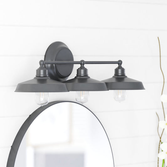Prominence Home Lyndan, Indoor Vanity & Bathroom Light, Matte Black & Brushed Nickel Finishes - 3-Light