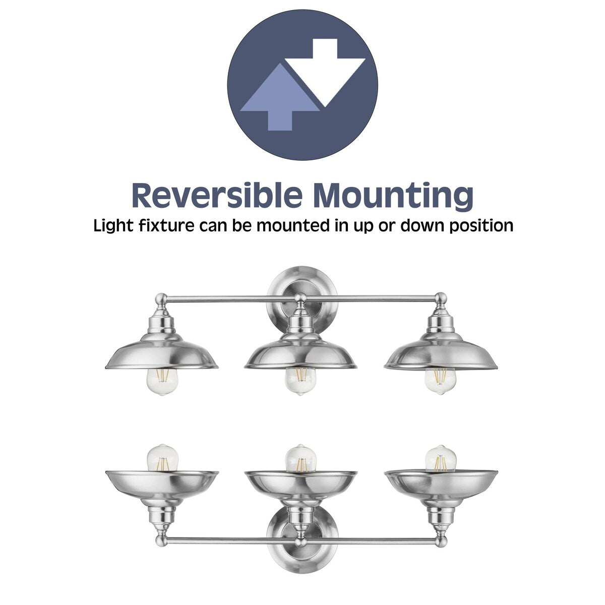 Prominence Home Lyndan, Indoor Vanity & Bathroom Light, Matte Black & Brushed Nickel Finishes - 3-Light