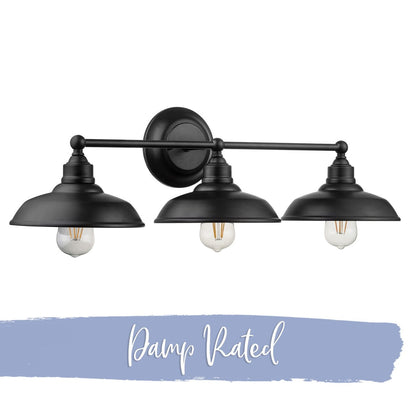 Prominence Home Lyndan, Indoor Vanity & Bathroom Light, Matte Black & Brushed Nickel Finishes - 3-Light