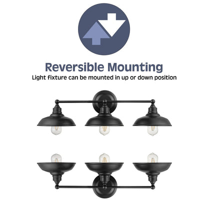 Prominence Home Lyndan, Indoor Vanity & Bathroom Light, Matte Black & Brushed Nickel Finishes - 3-Light