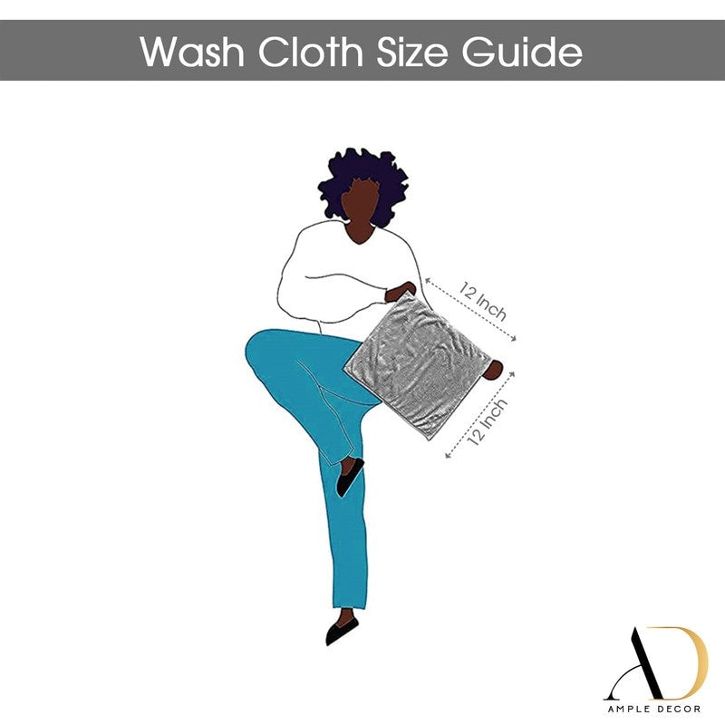 Pure Cotton 600 GSM Absorbent Wash Cloths 12x12 Inch by Ample Decor - 50 Pcs